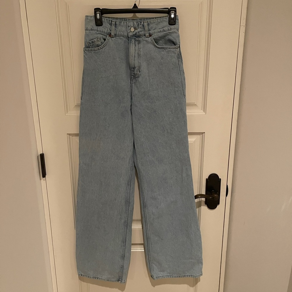Zara Light Blue Wide Leg Jeans